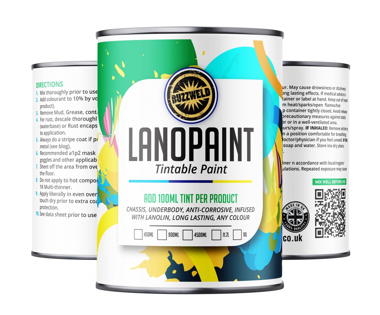 Lanolin Paint Underbody 1L Tin Buzzweld Coatings